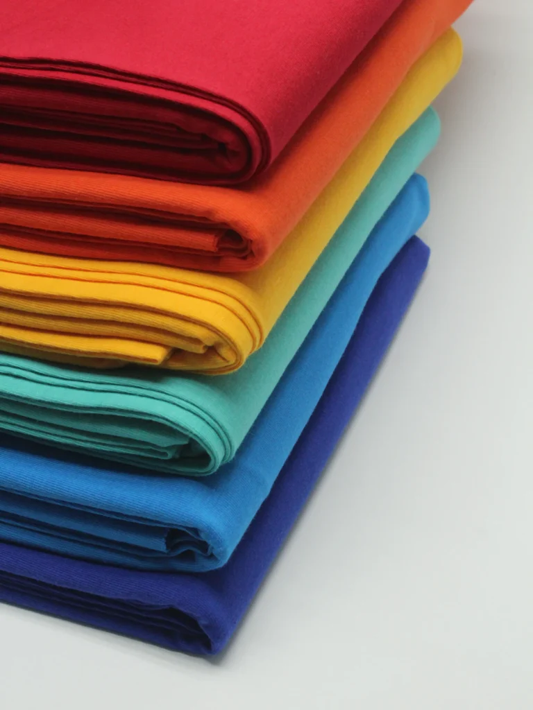 Pile de tissus de couleurs vives